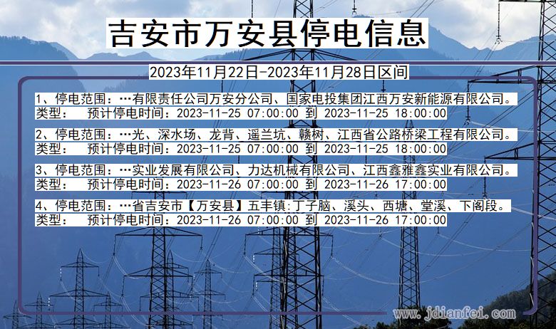 江西省吉安万安停电通知