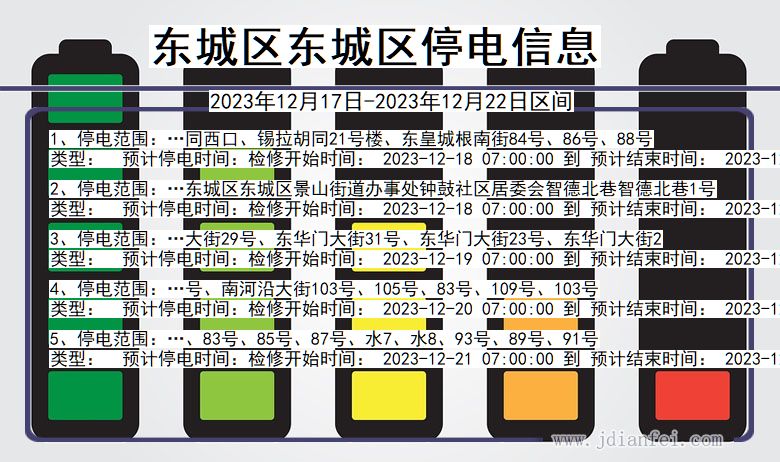 北京市东城区东城停电通知