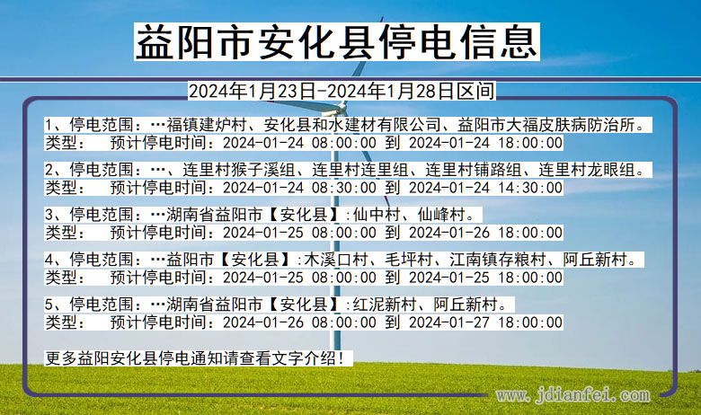 湖南省益阳安化停电通知