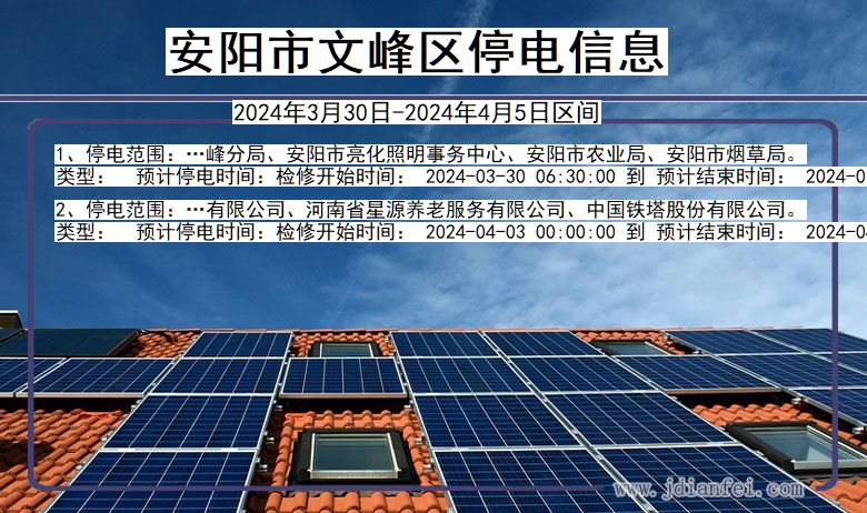 河南省安阳文峰停电通知