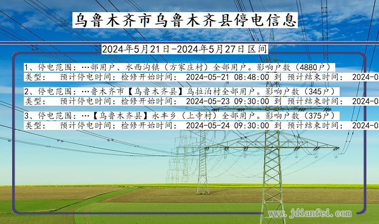 新疆维吾尔自治区乌鲁木齐乌鲁木齐停电通知