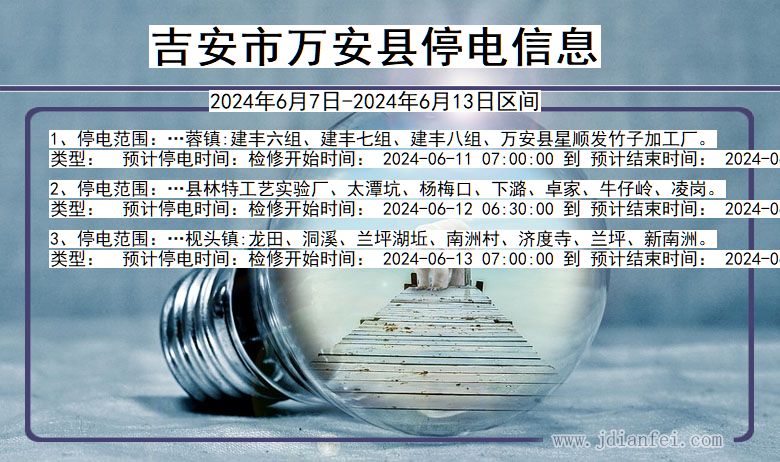 江西省吉安万安停电通知