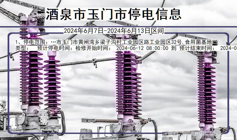 甘肃省酒泉玉门停电通知