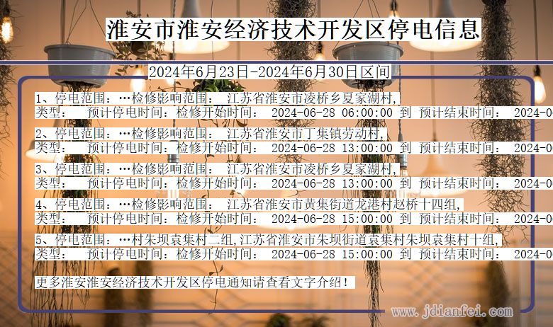 江苏省淮安淮安经济技术开发停电通知