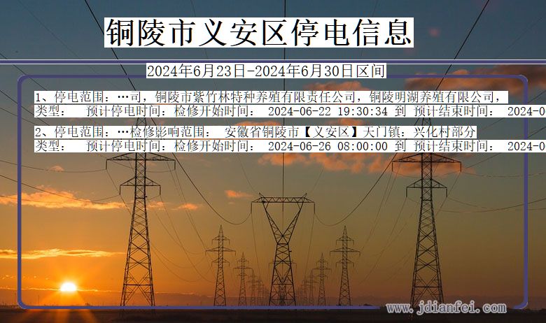 安徽省铜陵义安停电通知