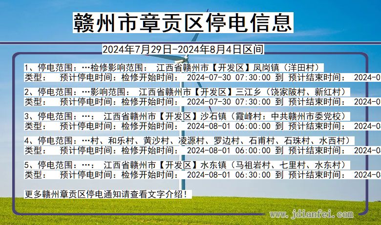 江西省赣州章贡停电通知