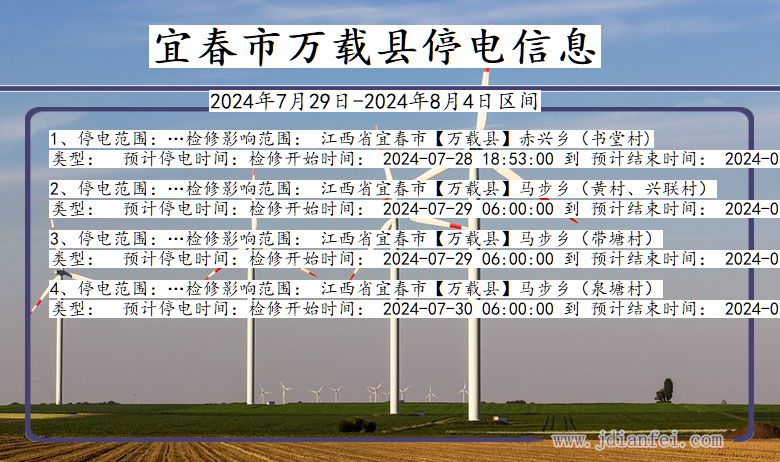 江西省宜春万载停电通知