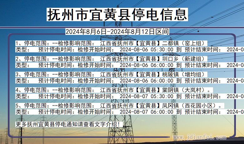 江西省抚州宜黄停电通知