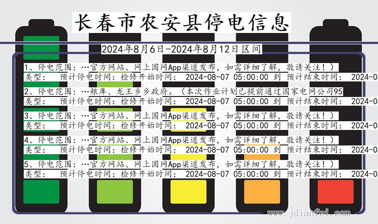 吉林省长春农安停电通知