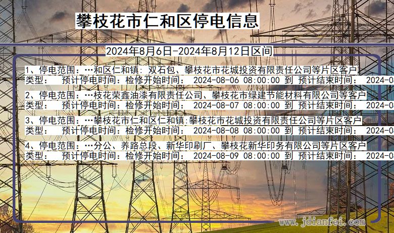 四川省攀枝花仁和停电通知