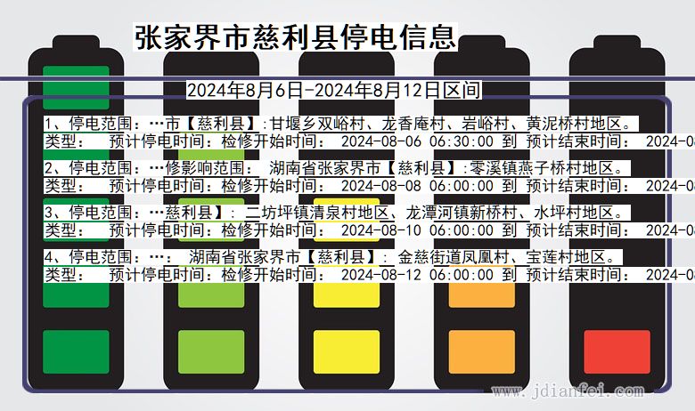 湖南省张家界慈利停电通知