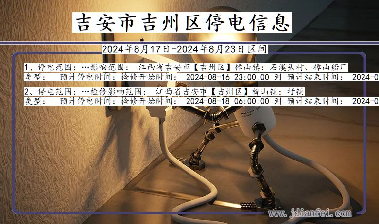 江西省吉安吉州停电通知