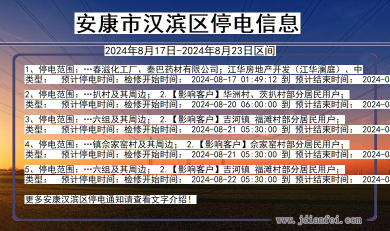 陕西省安康汉滨停电通知