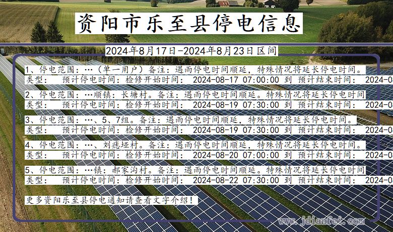 四川省资阳乐至停电通知