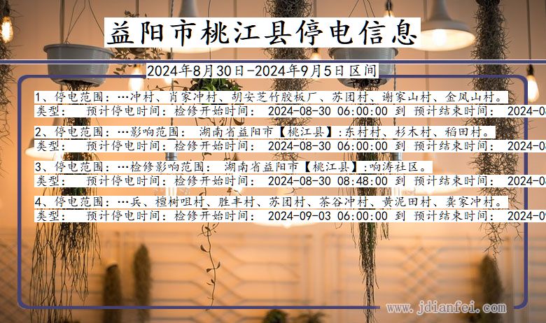 湖南省益阳桃江停电通知