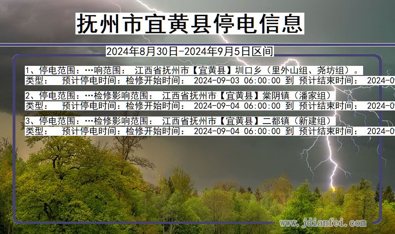 江西省抚州宜黄停电通知