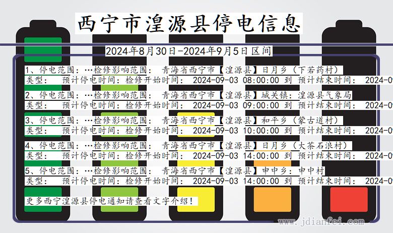 青海省西宁湟源停电通知