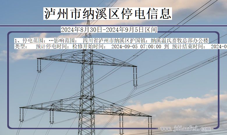 四川省泸州纳溪停电通知