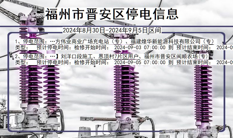 福建省福州晋安停电通知