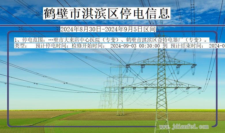 河南省鹤壁淇滨停电通知