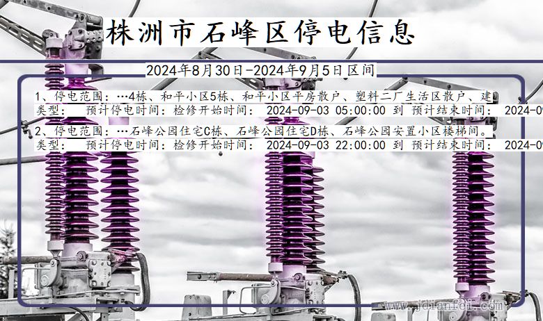 湖南省株洲石峰停电通知