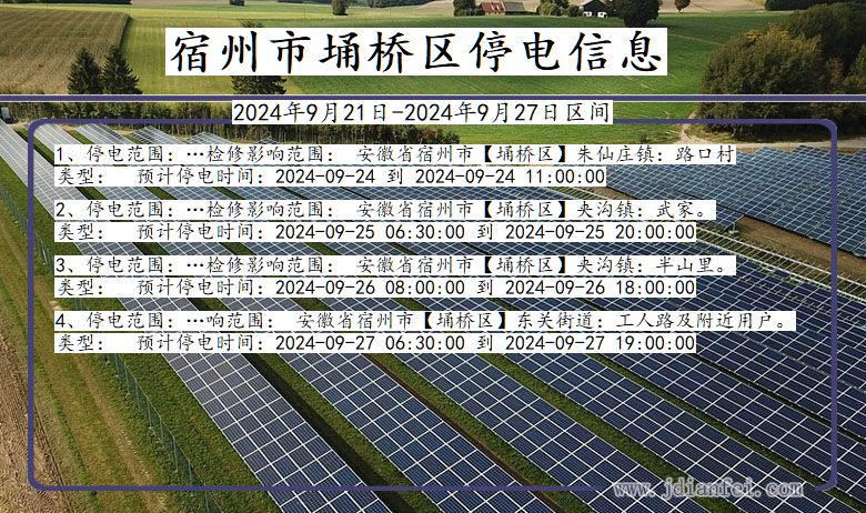 安徽省宿州埇桥停电通知