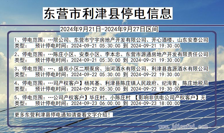 山东省东营利津停电通知