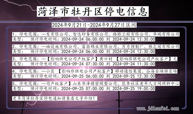 山东省菏泽牡丹停电通知