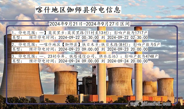 新疆维吾尔自治区喀什地区伽师停电通知