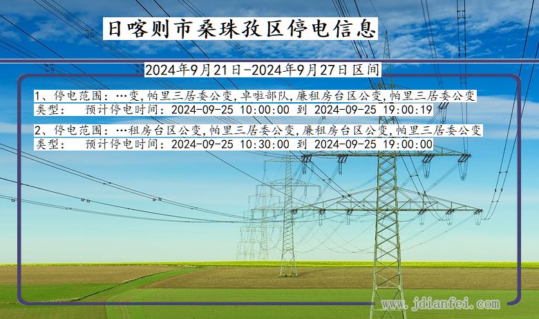 西藏自治区日喀则桑珠孜停电通知