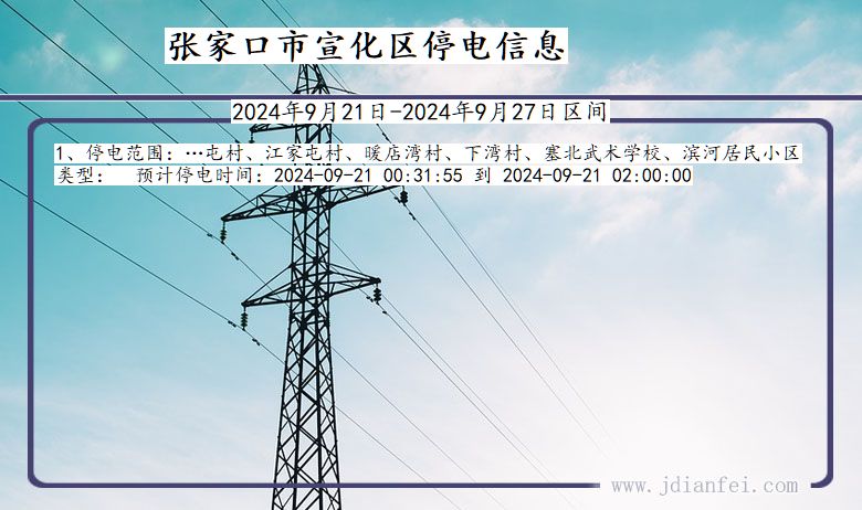 河北省张家口宣化停电通知