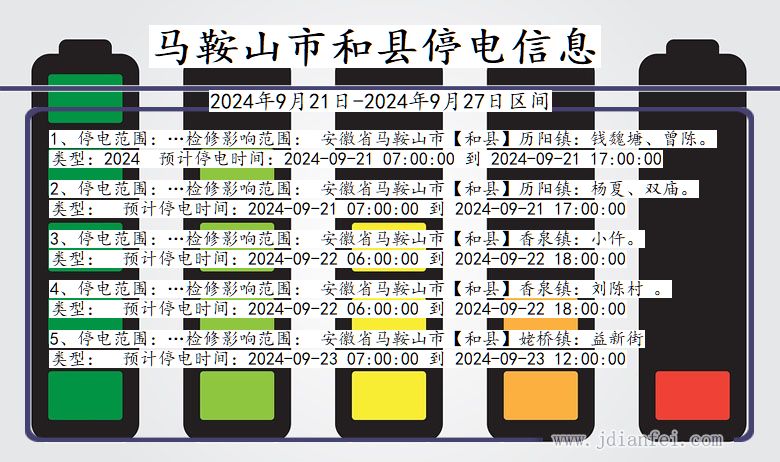 安徽省马鞍山和县停电通知