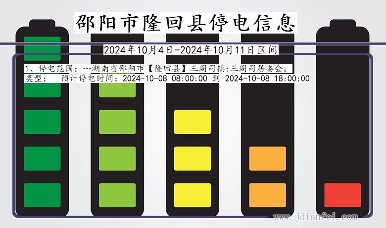 湖南省邵阳隆回停电通知