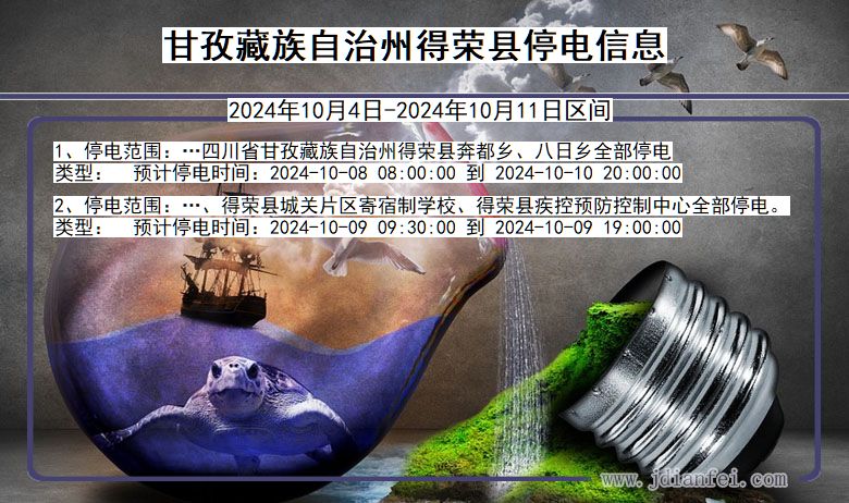 四川省甘孜藏族自治州得荣停电通知