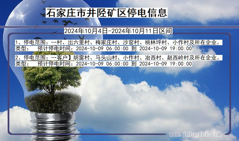 河北省石家庄井陉矿停电通知