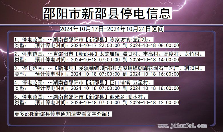 湖南省邵阳新邵停电通知