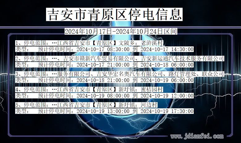 江西省吉安青原停电通知