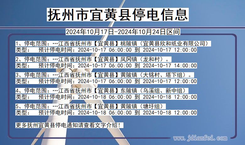 江西省抚州宜黄停电通知