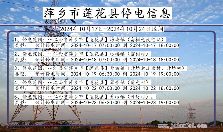 江西省萍乡莲花停电通知