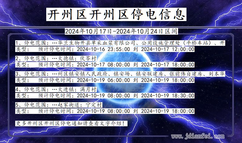 重庆市开州区开州停电通知