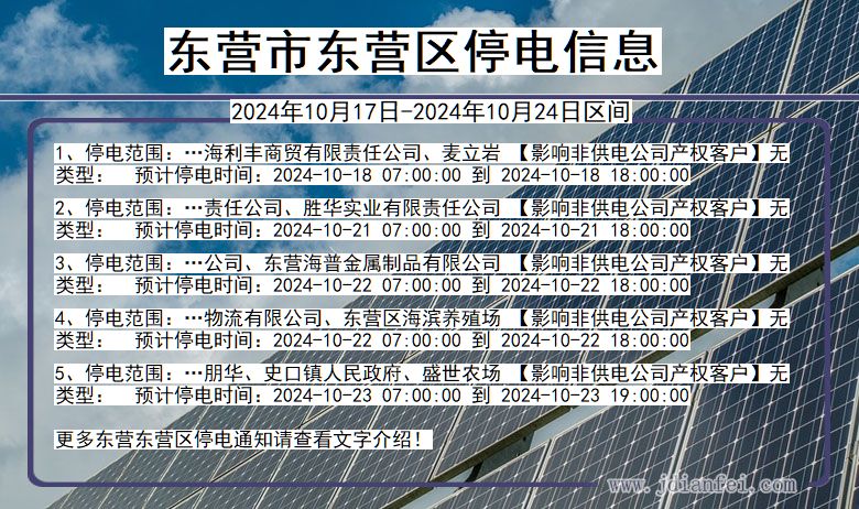 山东省东营东营停电通知