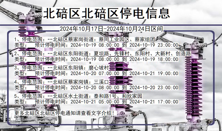 重庆市北碚区北碚停电通知