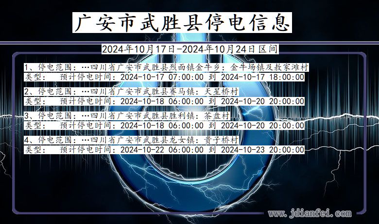 四川省广安武胜停电通知