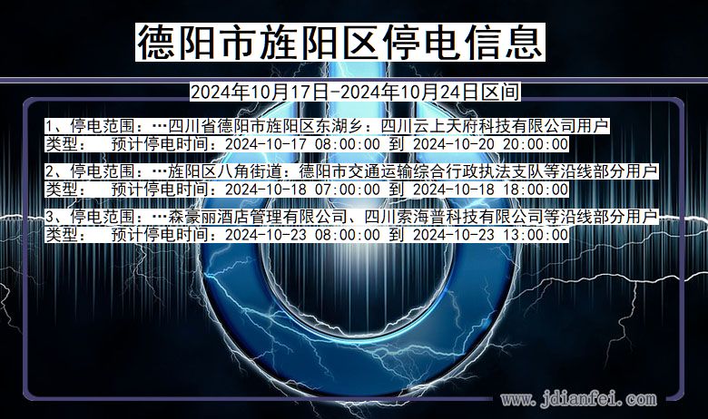 四川省德阳旌阳停电通知