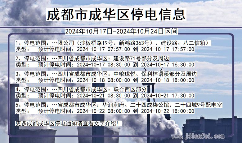 四川省成都成华停电通知