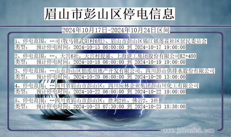 四川省眉山彭山停电通知