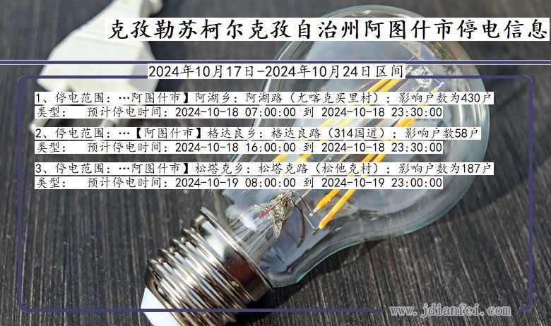 新疆维吾尔自治区克孜勒苏柯尔克孜自治州阿图什停电通知