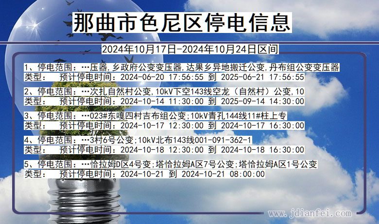 西藏自治区那曲色尼停电通知