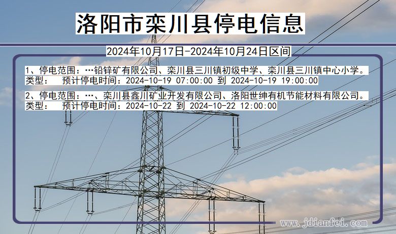 河南省洛阳栾川停电通知