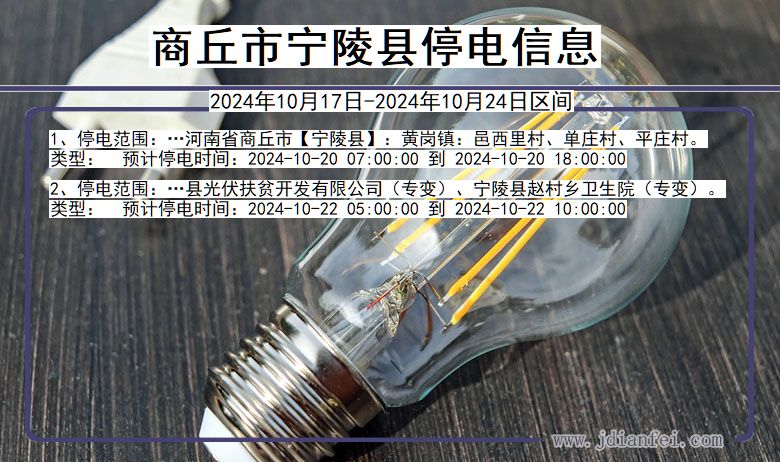 河南省商丘宁陵停电通知